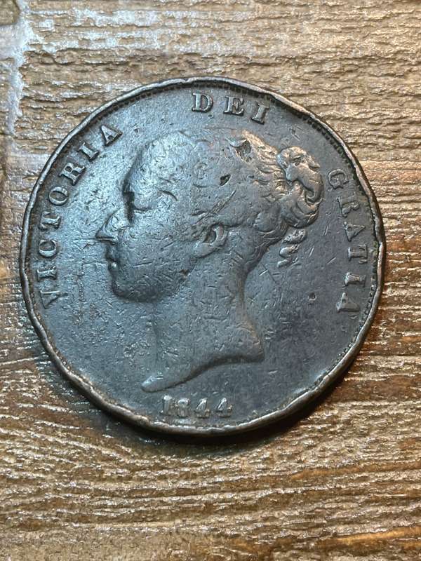 1844 Young Victoria 1844 penny - hard to find