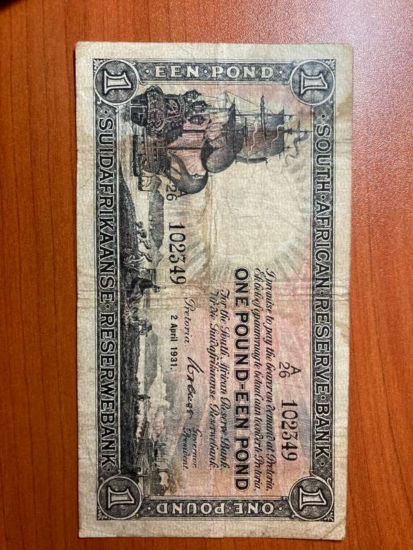 1931 CLEGG £1 reasonable  condition for a scarce note