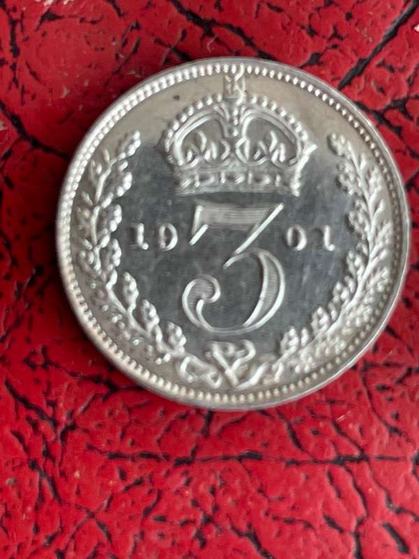 1901 British 3 pence  shilling  magnificent possible unc condition