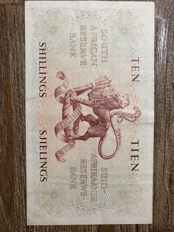 De Kock - 10 Shilling secon issue - slight mid fold