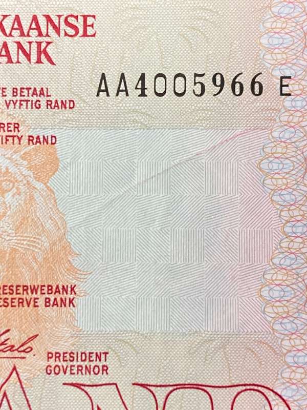 Stals R50 ERROR AA prefix * seems to have a embedded fold when printed