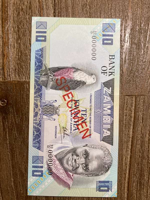 Zambia SPECIMEN 10 Kwacha