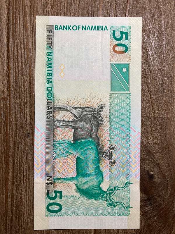 Namibia $50 uncirculated Error on alignment
