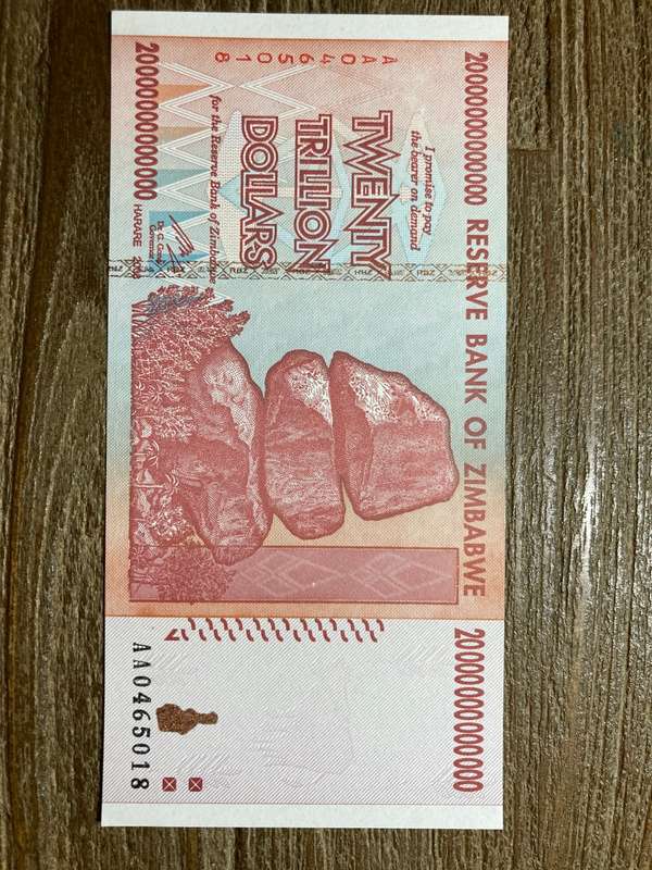 Zimbabwe * 20 TRILLION DOLLARS * get them while they are available few left *