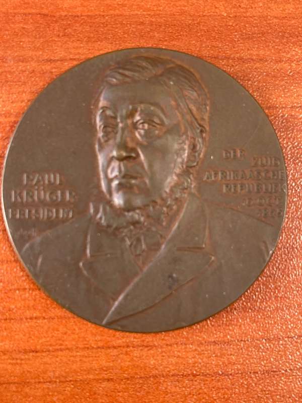South Africa: Boer War: President Kruger by Scharff bronze medal of 1900 *** seldom offered ***