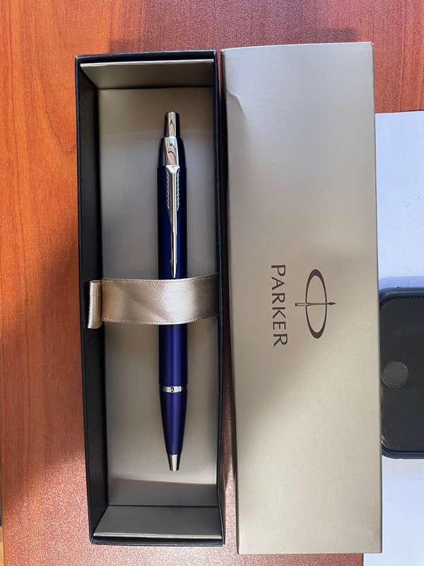 Parker im blue chrome ballpoint pen - brand new never used