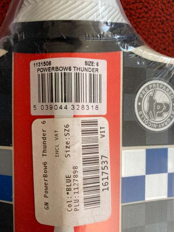 GRAY - NICOLLS Powerbow Thunder Size 6 - brand new never used