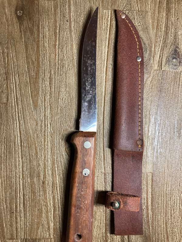fish fillet  with leather sheath