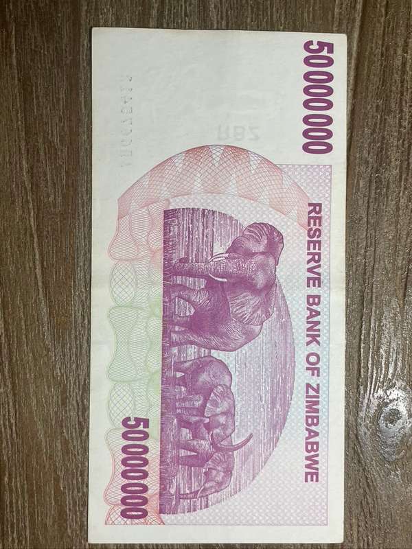 Zimbabwe  ***  50 million  ***  2008 Bearer Cheque  ***  Very collectable and crisp
