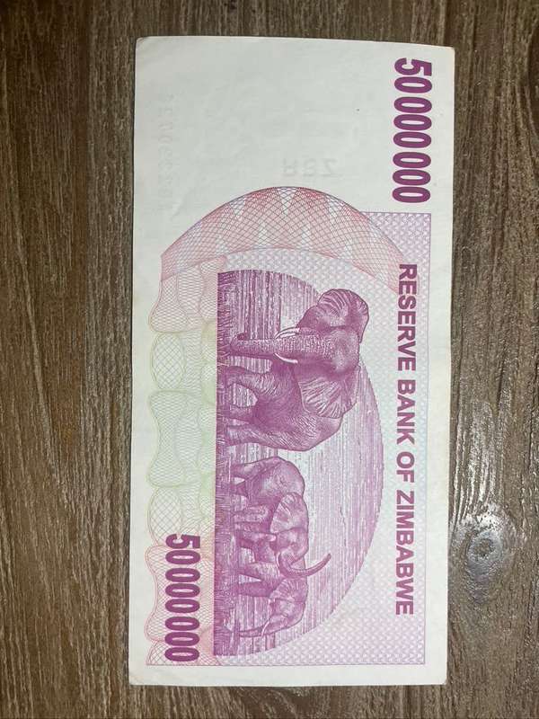Zimbabwe  ***  50 million  ***  2008 Bearer Cheque  ***  Very collectable and crisp