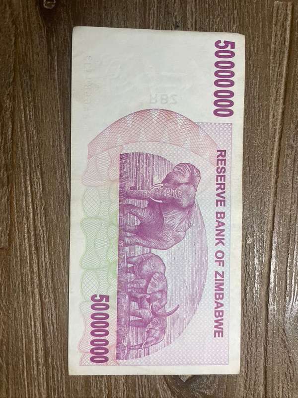 Zimbabwe  ***  50 million  ***  2008 Bearer Cheque  ***  Very collectable and crisp