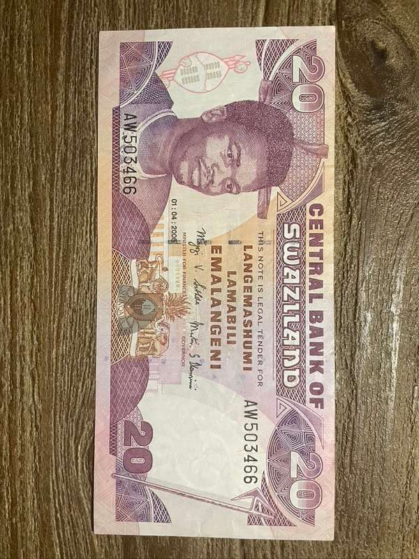 Swaziland  ***  20 Emalangeni  ***  issued 2006  ***  highly desireable