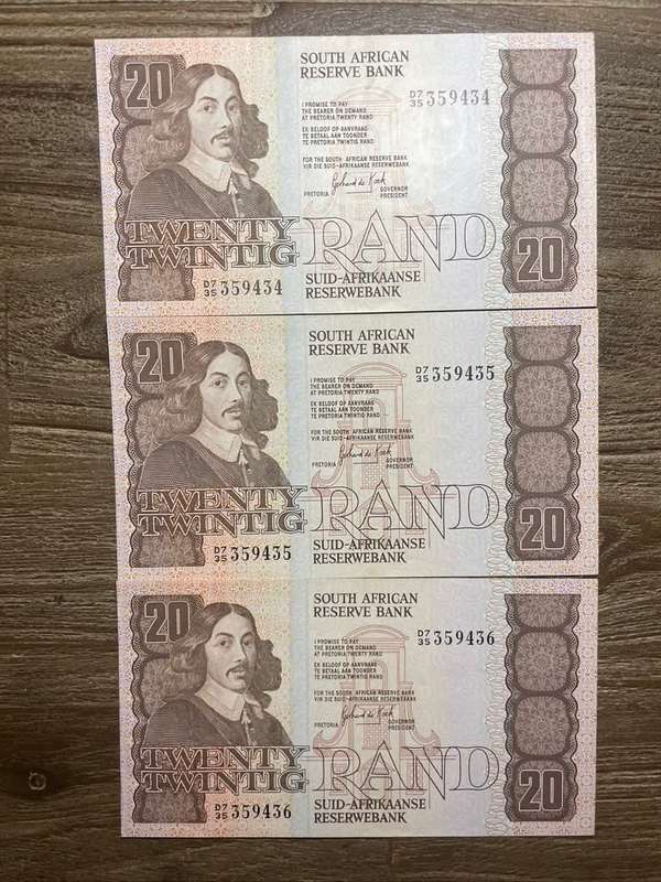 GPC de Kock  ***  R20  ***   Third issue  ***  Very collectable and crisp  3 in sequence