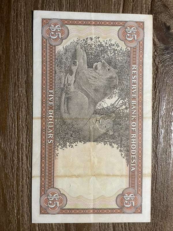 Rhodesia  ***  $5  ***  issued 1978  ***  Good note