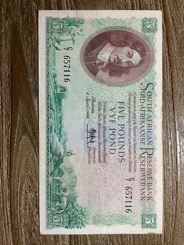 MH de Kock  *  5 pounds  *  Difficult 1949 second issue  *  highly collectable
