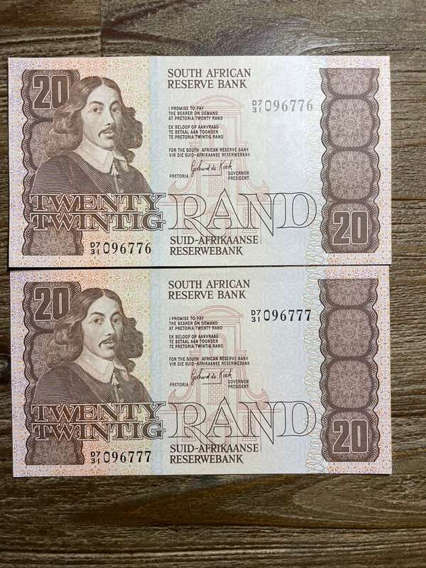 GH de Kock  *  R20.    1984  *  third issue  *  2 consecutive note
