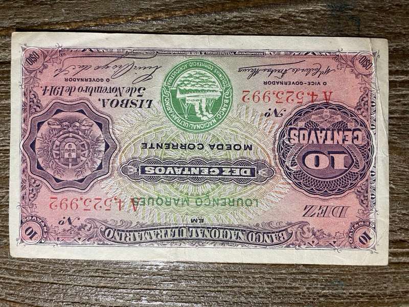 Lorenzo Marques  *  10 centavos  *  1914 issue  *  strong fold lhs