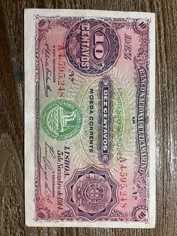 Lorenzo Marques  *  10 centavos  *  1914 issue  *  centre fold