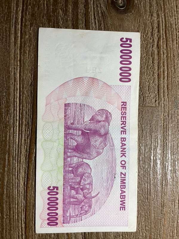 Zimbabwe  *  50 million  *  2008 bearer cheque  *  please refer to picture for grade
