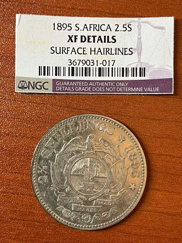 1895 *** 2 1/2 Shilling *** ZAR *** VF details