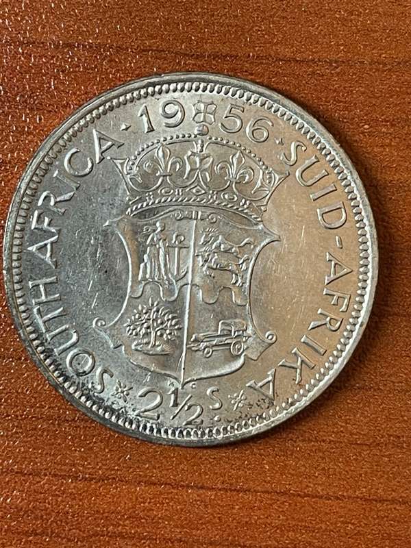 1956 *** 2 1/2 Shilling *** Au to unc , clear fields