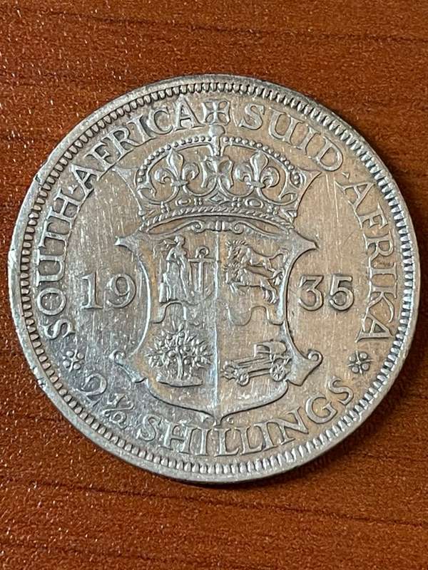 1935 *** 2 1/2 Shilling *** Book value in unc over R20 000