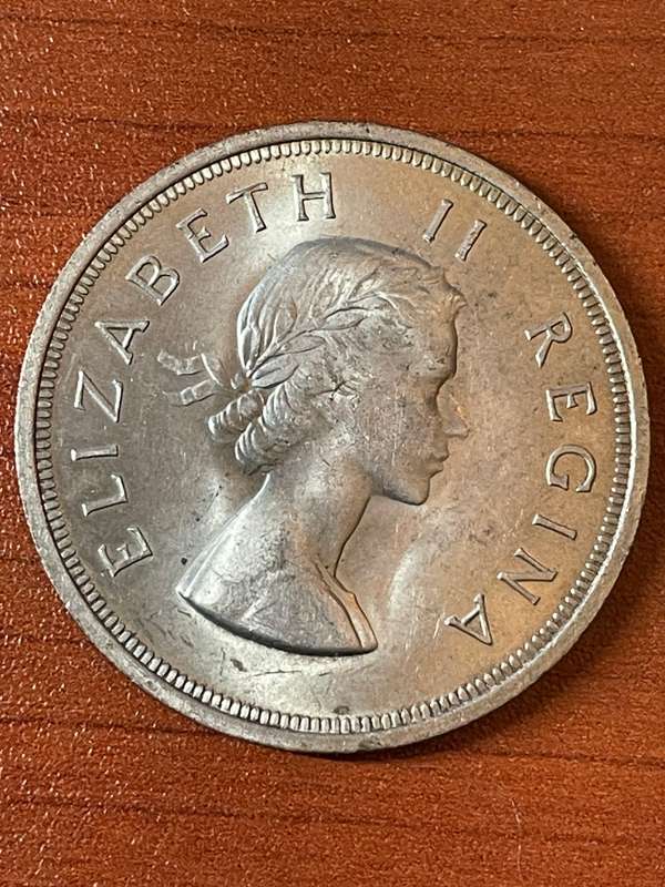 1958 *** 5 Shilling *** Au to unc , clear fields and attractive