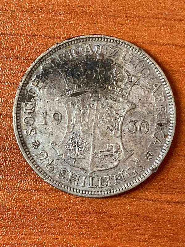 1930 *** 2 1/2 Shilling *** Vf condition *** Scarce coin