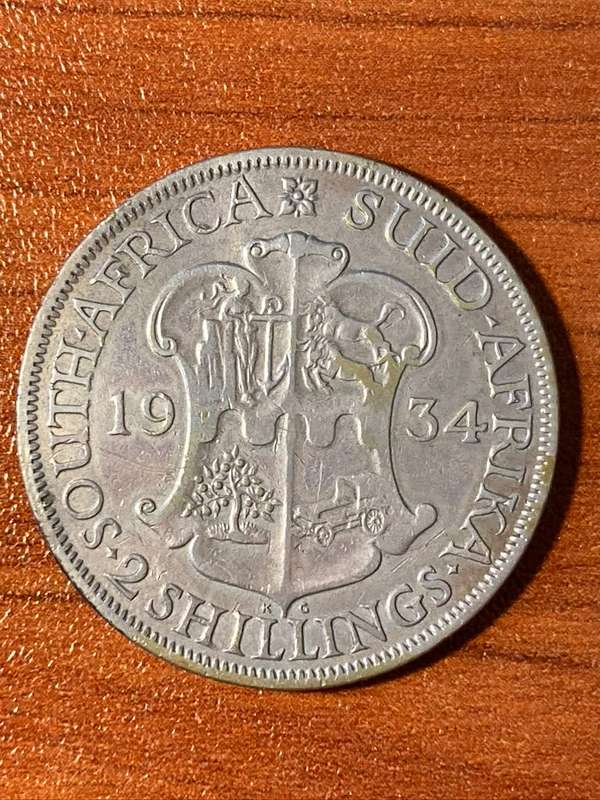 1934 *** 2 Shilling *** XF details, still collectable