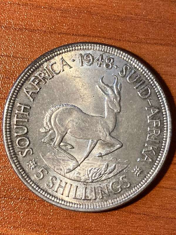 1948 *** 5 Shilling *** 80% silver crown , au