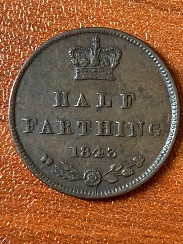 1843 *** Half farthing *** Young Queen *** very good condition