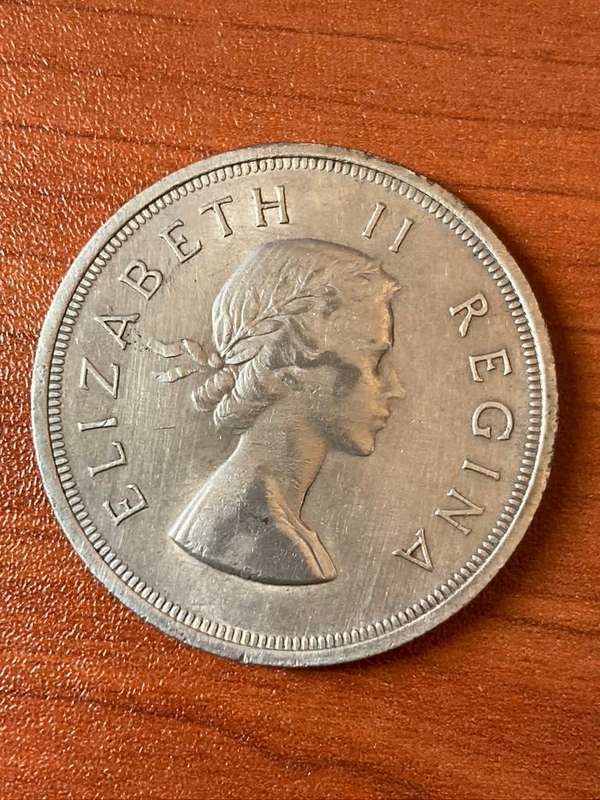 1958 *** 5 Shilling *** au with cleaning lines