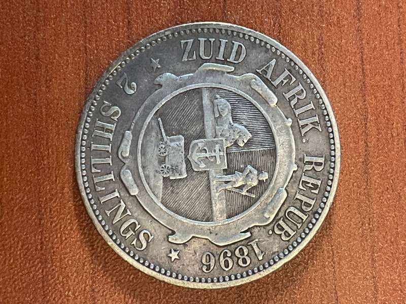 1896 *** 2 Shilling *** ZAR ART - cigarette in mouth