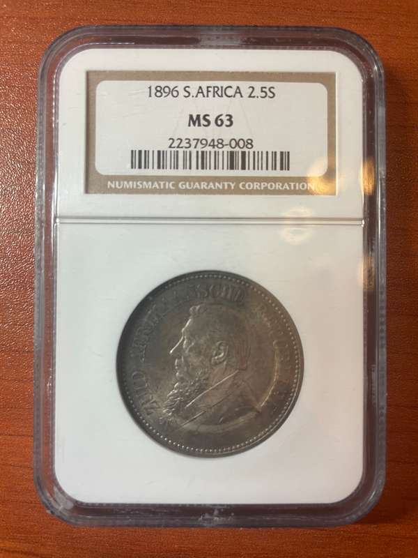 1896  ***  2 1/2 shilling  ***  MS63  ***  Has everychance  to regrade as a MS64