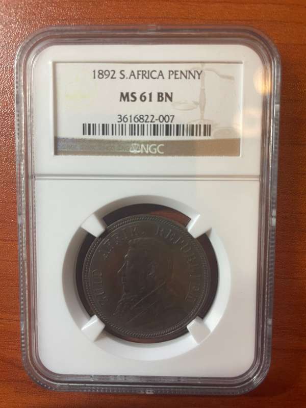 1892  ***  Penny  ***  MS61BN  ***  Collect graded ZARs