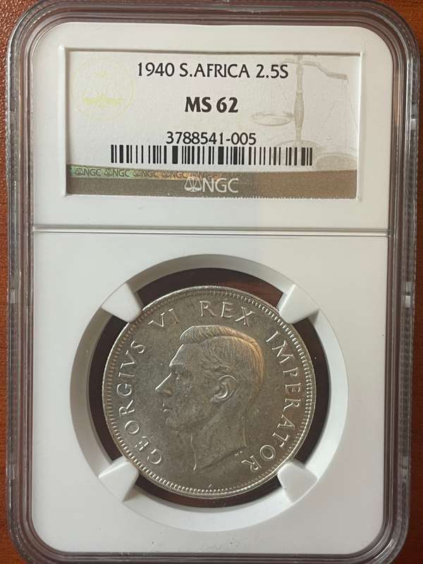 1940  ***  2 1/2 shilling  ***  MS62  ***  Like It came off the press