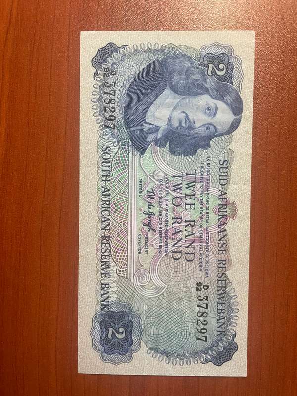 De Jongh *** R2 *** 1974 second issue  *** Top note