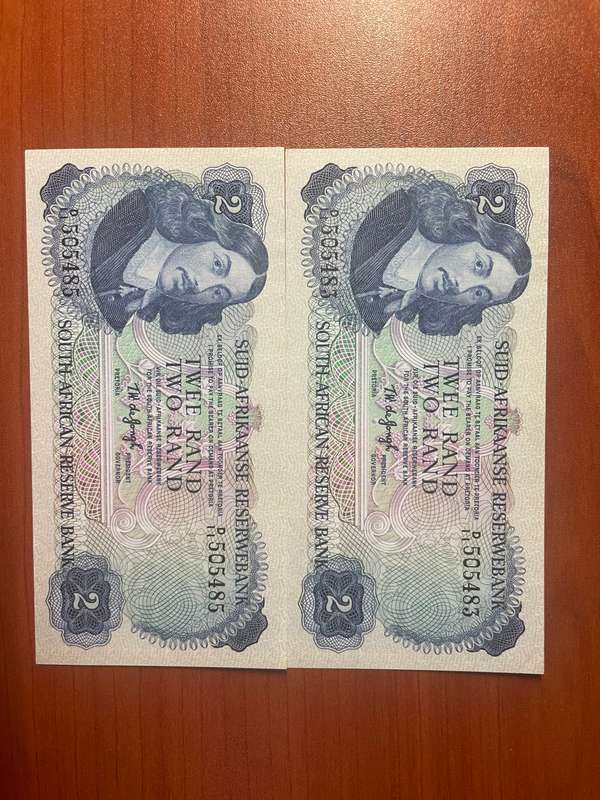 De Jongh *** R2 ***1974 second issue  *** 2 consecutive notes