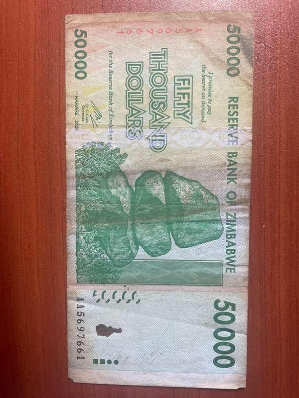 Zimbabwe *** $50 000 note issued 2008 *** v circulated