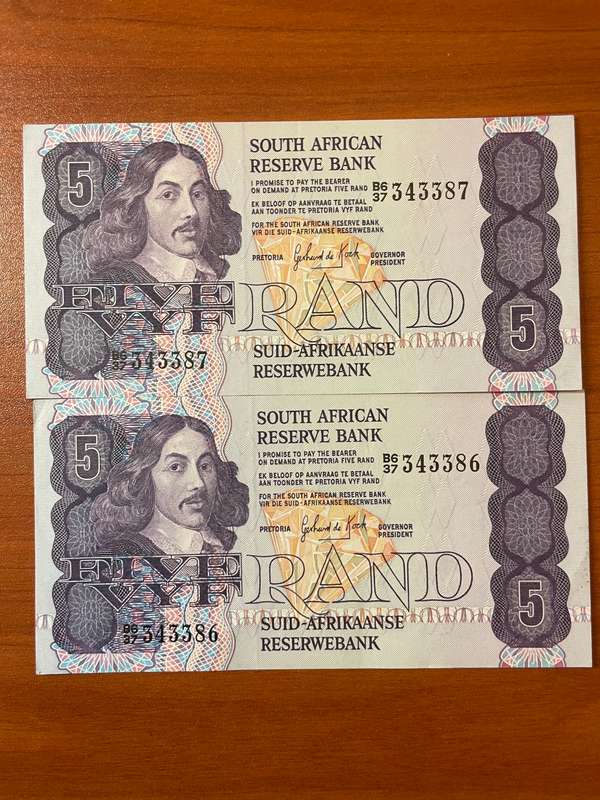 GHC de Kock *** R5 ***1984 3rd issue *** 2 consecutive notes
