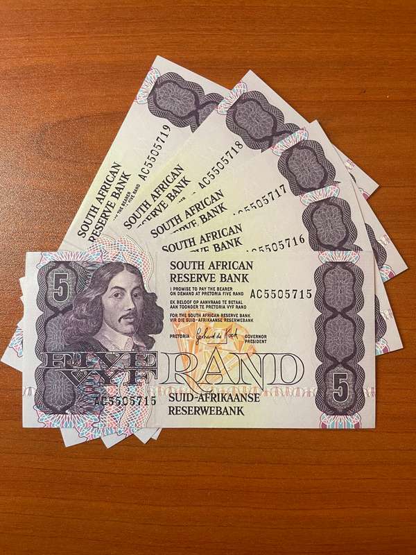 GHC de Kock *** R5 ***1989 3rd issue *** 5 consecutive notes