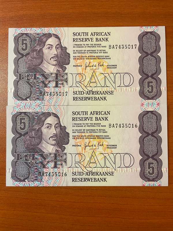 GHC de Kock *** R5 ***1989 3rd issue *** 2 consecutive notes
