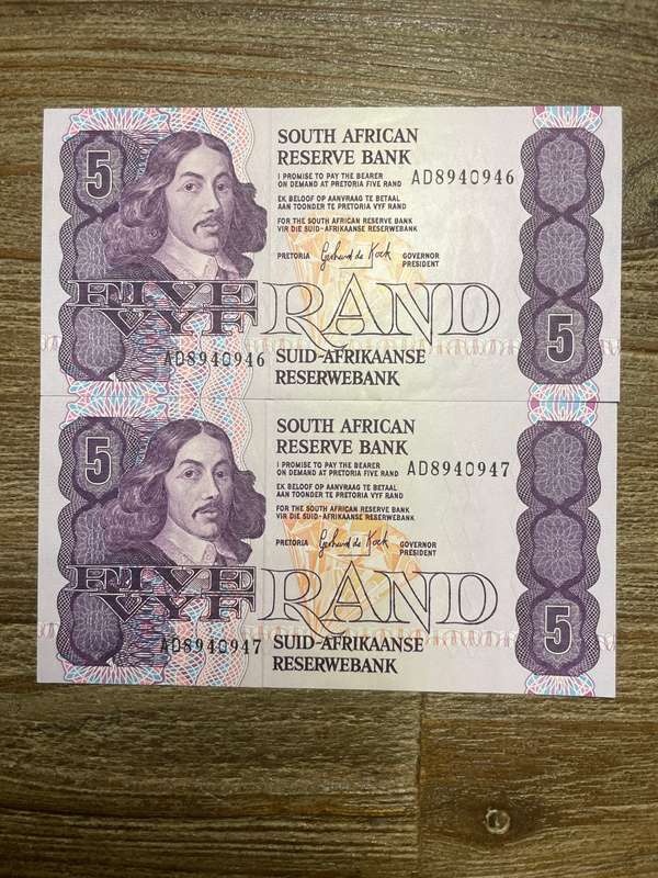 GHC de Kock *** R5 ***1989 3rd issue *** 2 consecutive notes