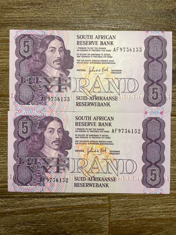GHC de Kock *** R5 ***1989 3rd issue *** 2 consecutive notes