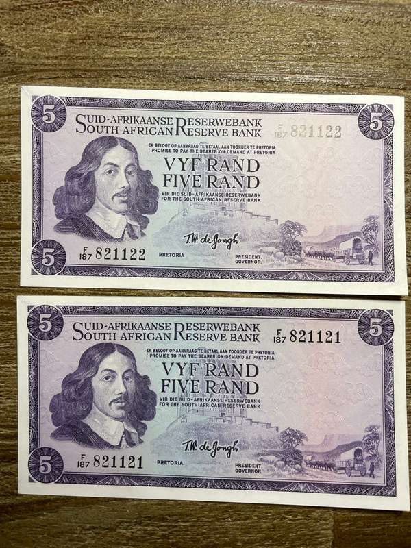De Jongh *** R5 *** 1967 first issue *** 2 consecutive notes