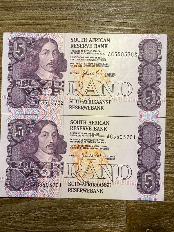GHC de Kock *** R5 ***1989 3rd issue *** 2 great consecutive notes