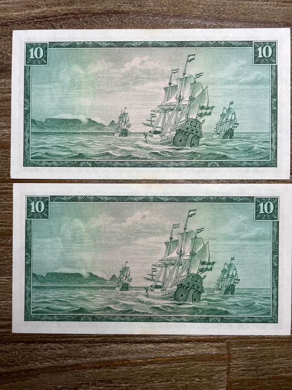 De Jongh *** R10 *** 1975 third issue *** 2 great consecutive notes