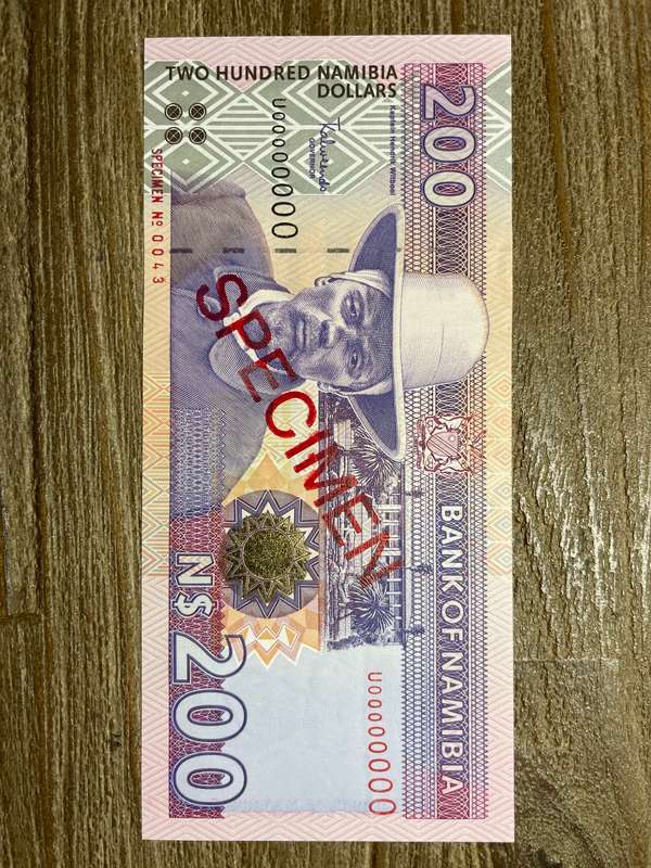 Namibia  *** $200 Specimen note *** great condition please review pictures