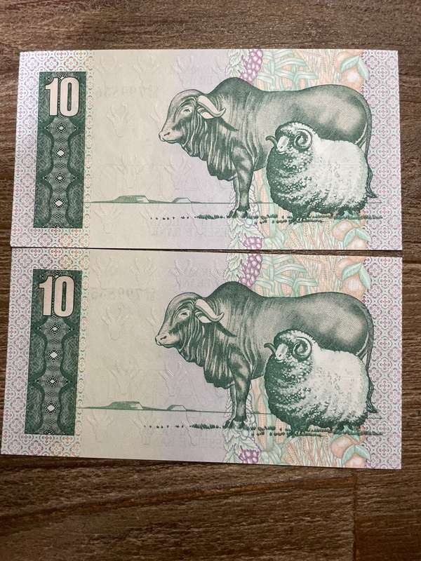GHC de Kock *** R10 *** 1981 first issue *** 2 great consecutive notes, scarce