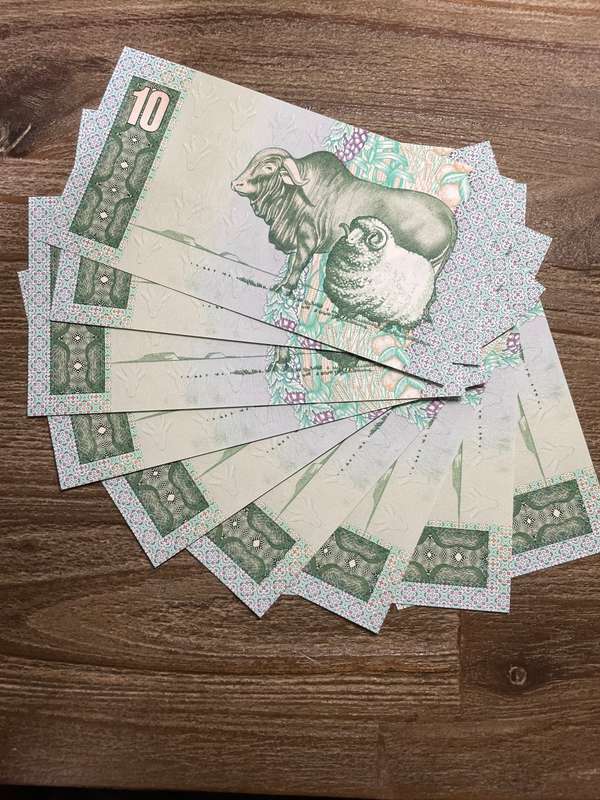 GHC de Kock *** R10 *** 1985 third issue *** 10 consecutive mint uncs, very crisp